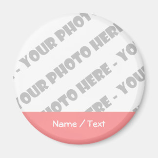 Photo & Text Round Magnet - Create Your Own