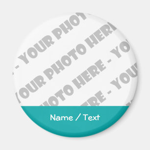 Photo & Text Round Magnet - Create Your Own