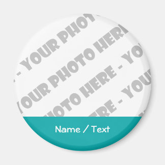 Photo & Text Round Magnet - Create Your Own