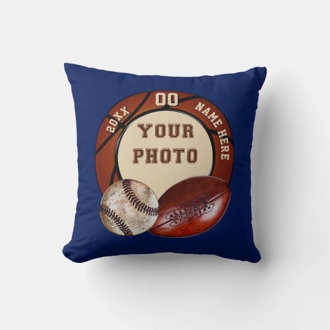 PHOTO, TEXT Sports Themed Gifts for Sports Lovers Cushion (Front)