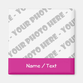Photo & Text Square Magnet - Create Your Own