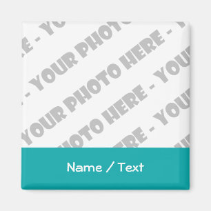 Photo & Text Square Magnet - Create Your Own