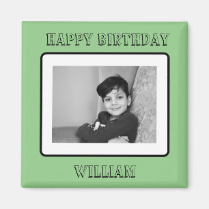 photo text template personal green  magnet