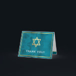 PHOTO THANK YOU bar mitzvah gold star teal blue Card<br><div class="desc">[ NOTE - THE GOLD EFFECT IS A PRINTED PICTURE ] A modern, simple design for a THANK YOU CARD Setup as a template it is simple for you to add your own details, or hit the customise button and you can add or change text, fonts, sizes etc TIP ::...</div>