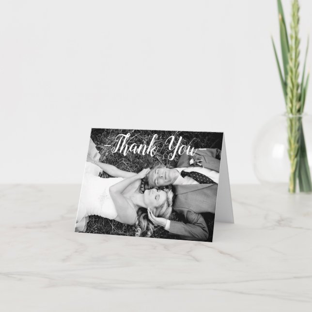 Photo Thank You Black & White - Note Card (Front)