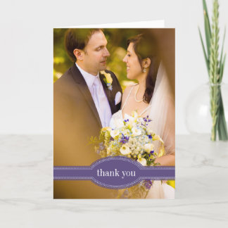 Photo Thank You Card for Wedding, Purple
