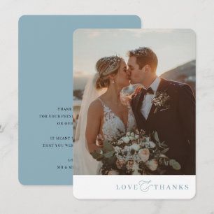PHOTO THANK YOU modern elegant romantic ampersand Card
