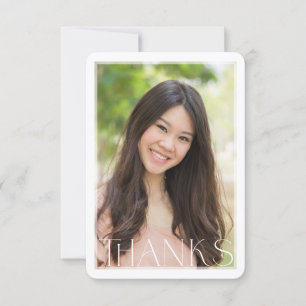 PHOTO THANK YOU modern elegant serif font overlay Card
