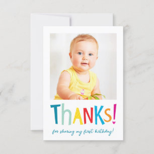 PHOTO THANK YOU modern fun colourful typography