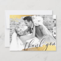 PHOTO THANK YOU modern luxe gold gilded edges