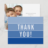 PHOTO THANK YOU modern ombre royal blue
