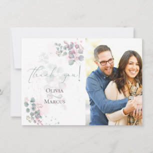 Photo Thank You Modern Watercolor Eucalyptus