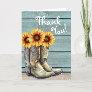 Photo Thank You Rustic Country Sunflower Boots