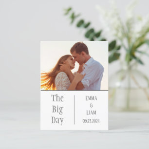 Photo The Big Day Personalised Save the Date Announcement Postcard