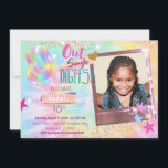 Photo Tie Dye Invitation Peace Out Single Digits<br><div class="desc">Editable pastel Tie Dye Birthday Party Invitation Peace Out Single Digits Hippy Tie Dye Party Double Digits</div>