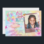 Photo Tie Dye Invitation Peace Out Single Digits<br><div class="desc">Editable pastel Tie Dye Birthday Party Invitation Peace Out Single Digits Hippy Tie Dye Party Double Digits</div>