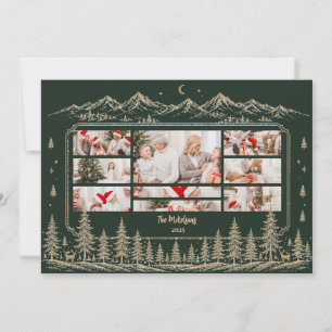 Photo Timeless Gold Christmas Tree Landscape Holiday Card