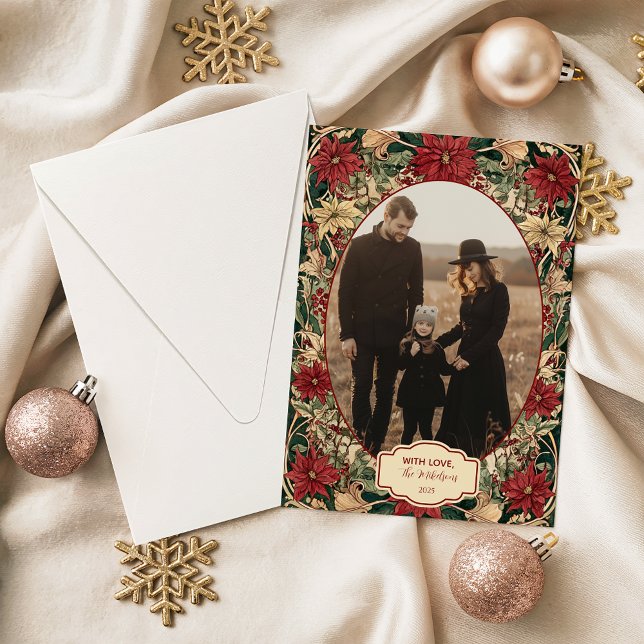 Photo Timeless Poinsettia Holiday Card (Creator Uploaded)