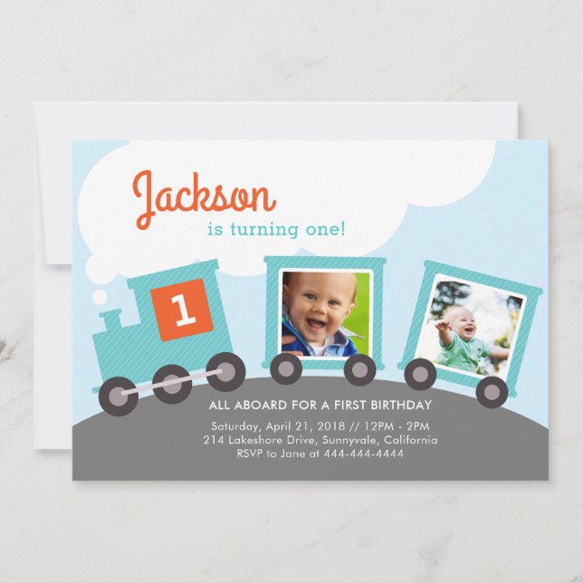 Photo Train Party Invite (Front)
