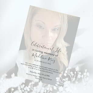 Photo Transparency Celebration of Life Invitation