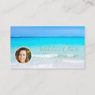 Photo Travel Professional Gold Ocean Beach Sea Business Card