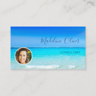 Photo Travel Professional Ocean Beach Sea Blue Business Card