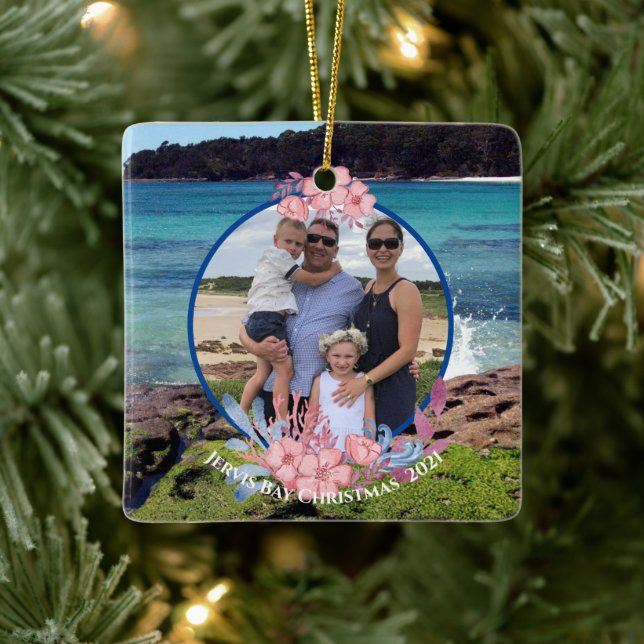Photo Tropical Beach Christmas Ornament (Tree)