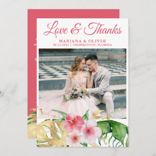 Photo Tropical Palm Leaves Floral Invitation