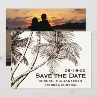 PHOTO Tropical Palm Tree Beach Wedding Save The Date
