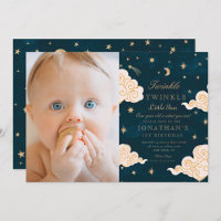photo Twinkle Little Stars Cute Moon 1st Birthday