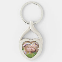 Photo Twisted Heart Metal Keychain