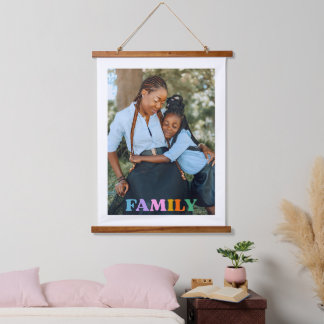 Photo typography family modern simple hanging tapestry