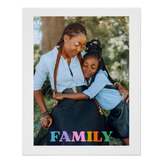 Photo typography family modern simple poster