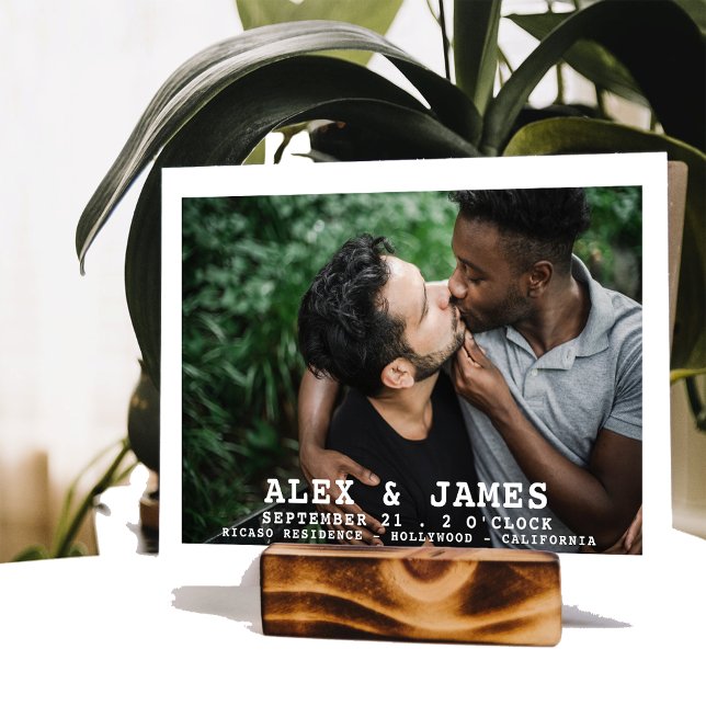 Photo Typography Simple Gay Save The Date Wedding (Creator Uploaded)