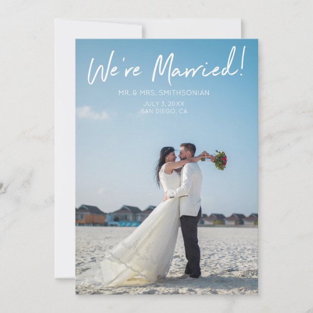 Photo Typography Wedding & Reception Party 2v Invitation (Front)