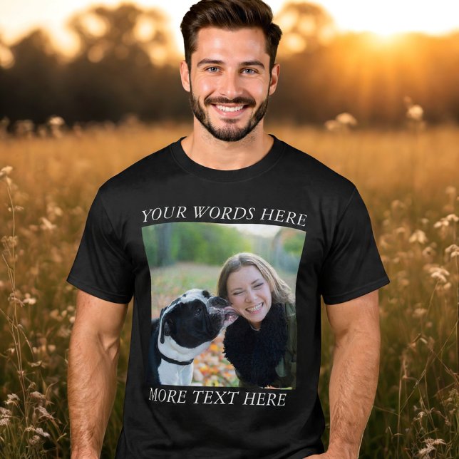 Photo Upload T-Shirt with Custom Text (Creator Uploaded)