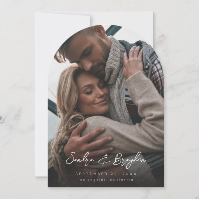 Photo V MOD Chic 8 Save the Date Arch Invitation (Front)