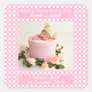 Photo Valentine For Mommy And Daddy New Parents  Square Sticker