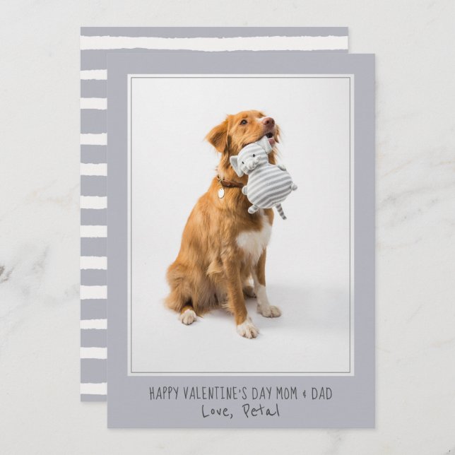 Photo Valentine For Mum And Dad From Dog Pet Holiday Card (Front/Back)