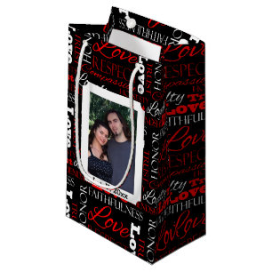 Photo Valentine's Day Word Collage Personalised Small Gift Bag