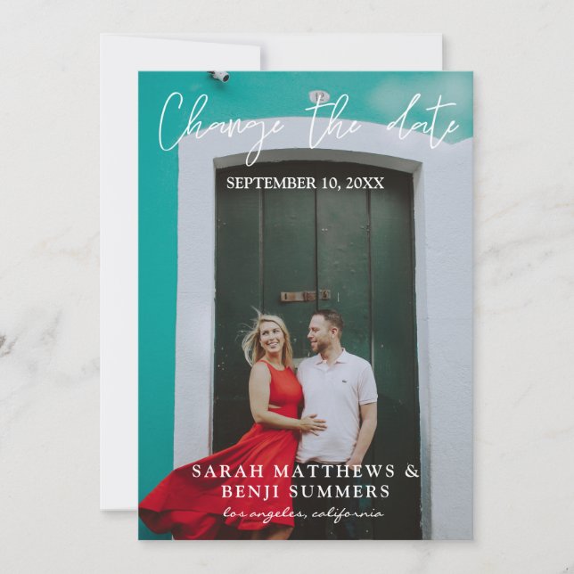 Photo - Vertical Change the Date Invitation (Front)