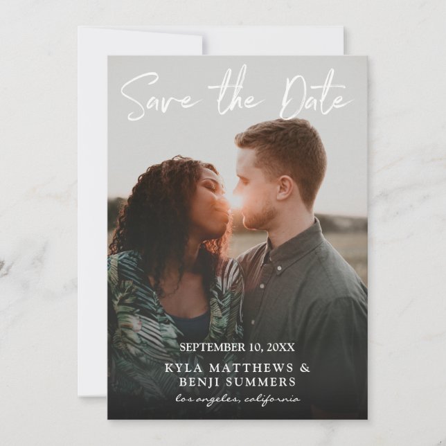 Photo - Vertical Save the Date & Handwriting Invitation (Front)