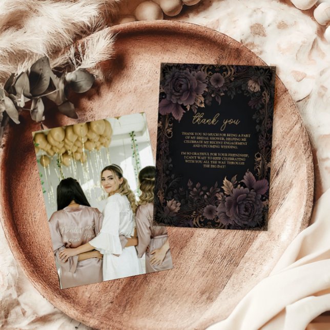 Photo Victorian Royal Gothic Bridal Thank You Card (Creator Uploaded)