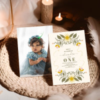 Photo Vintage Celestial Botanical 1st Birthday