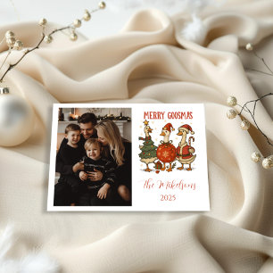 Photo Vintage Goose Christmas Holiday Card