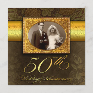 photo vintage wedding 50 anniversary invitations