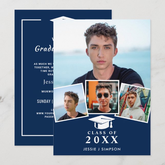 Photo VIRTUAL Graduation Party Invitation (Front/Back)