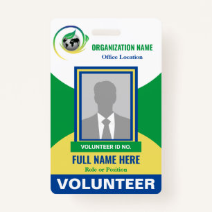 Photo Volunteer Non-Profit NGO Any Color Template ID Badge