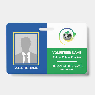 Photo Volunteer Non-Profit NGO Any Colour Template ID Badge