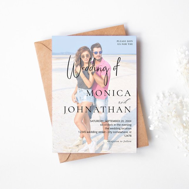 Photo VS Black & W Modern Wedding Invitation (Creator Uploaded)